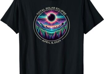 2024 Total Solar Eclipse – Colorful Totality Landscape T-Shirt