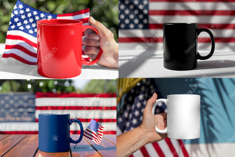 4th of July Mug Mockup Bundle