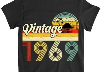 55 Years Old Gifts Vintage Born In 1969 Retro 55th Birthday T-Shirt ltsp
