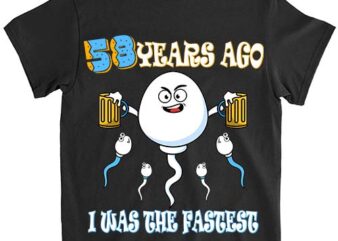 58 Years Ago I Was The Fastest Birthday Decorations T-Shirt ltsp