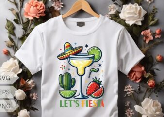 Let's fiesta funny cinco de mayo fiesta t-shirt design vector, fiesta party, mexican shirts, cinco de mayo party, cinco de mayo shirt, lets