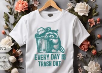 Every day is trash day possum rodent shirt design vector, trash panda graphic tee, vintage raccoon shirt, raccoon shirt funny