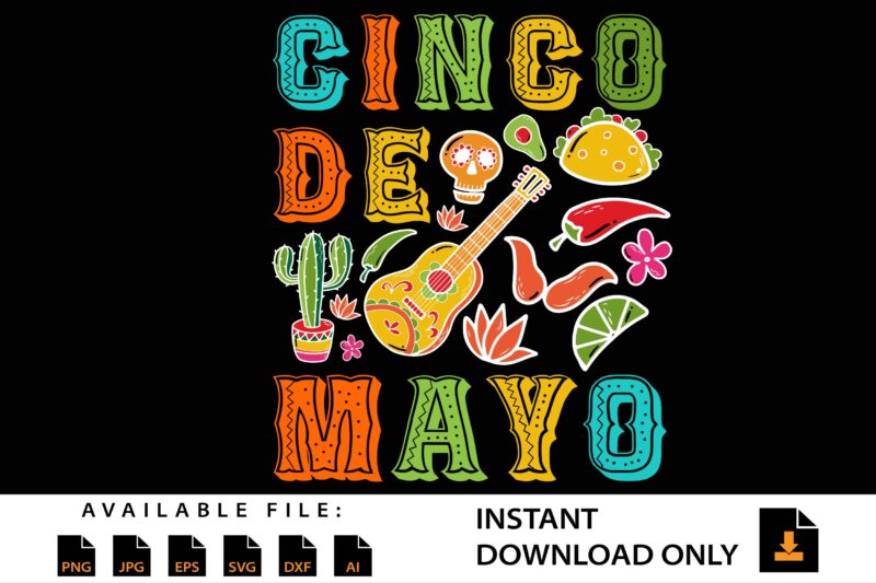 Cinco de Mayo Mexican Taco Shirt Design