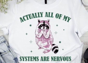Actually All Of My Systems Are Nervous Funny Mental Health Shirt Meme Shirt Racoon Shirt LTSP