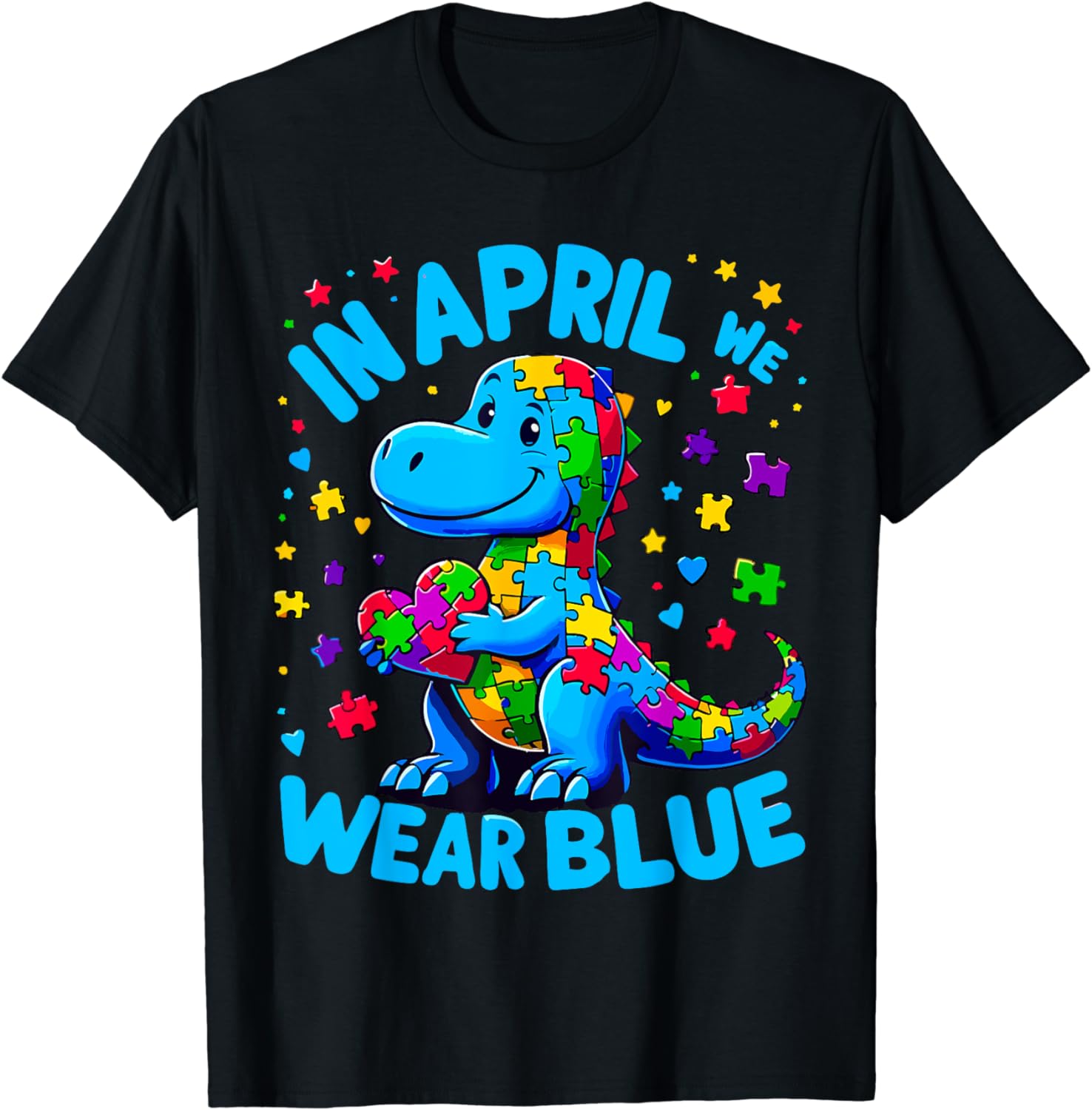Autism Awareness Shirt, Blue T Rex Dinosaur April 2017 Gift Autism Awareness Shirt, Blue T Rex Dinosaur April 2017 Gift