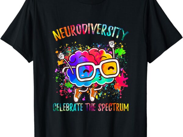 Autism awareness neurodiversity celebrate the spectrum brain t-shirt