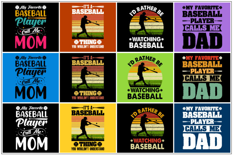 Baseball,Baseball TShirt,Baseball TShirt Design,Baseball TShirt Design Bundle,Baseball T-Shirt,Baseball T-Shirt Design