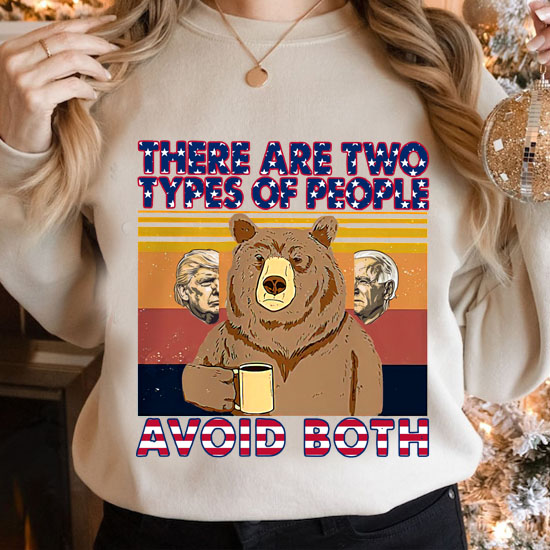 Bear Drinking Coffee There Are Two Types Of People Avoid Both Vintage Shirt LTSP