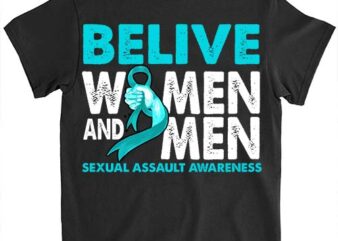 Belive Women & Men Sexual Assault Awareness Ribbon T-Shirt LTSP