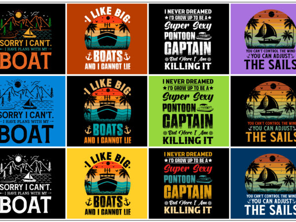 Boat t-shirt design bundle
