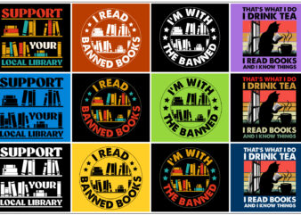 Book Lover T-Shirt Design Bundle