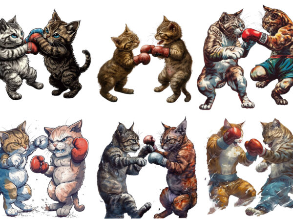 Boxing cat sublimation clipart, cat clipart, cat sublimation, boxing cat, kitten, cat lover, animal, instant download, cat illustrations, di t shirt template