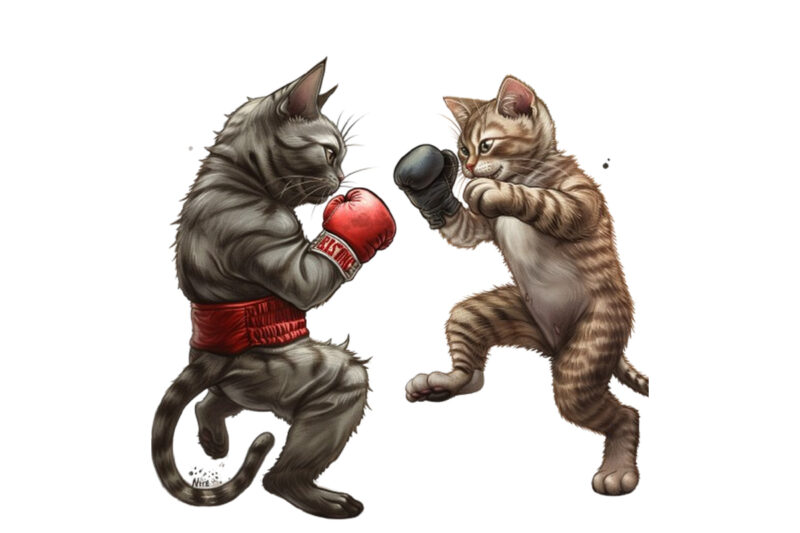 Boxing Cat Sublimation Clipart,cat Showcasing Brave Kitt faeec,Cats Clip Art, digital PNG files available for instant download