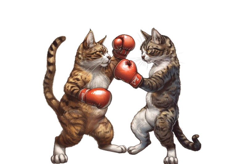 Boxing Cat Sublimation Clipart,cat Showcasing Brave Kitt faeec,Cats Clip Art, digital PNG files available for instant download