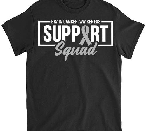 Brain cancer awareness support squad i wear grey ribbon t-shirt ltsp
