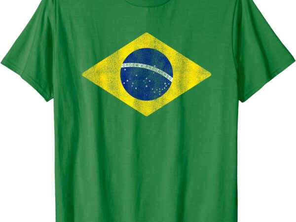 Brazilian flag of brazil vintage br souvenir men women kids t-shirt