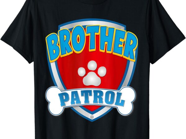 Brother of the birthday boy girl dog paw family matching t-shirt