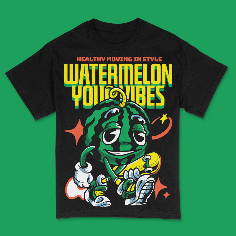 Watermelon Your Vibes T-Shirt Design Template