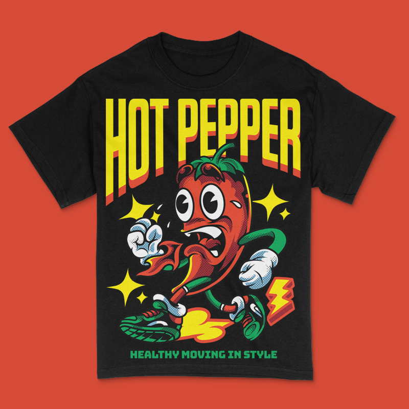 Hot Pepper T-Shirt Design Template