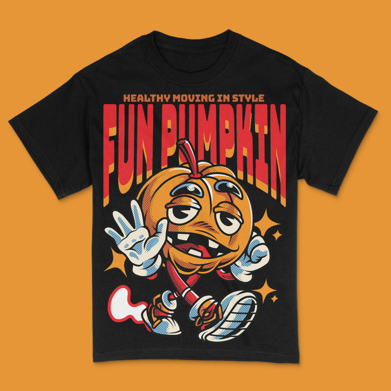 Fun Pumpkin T-Shirt Design Template