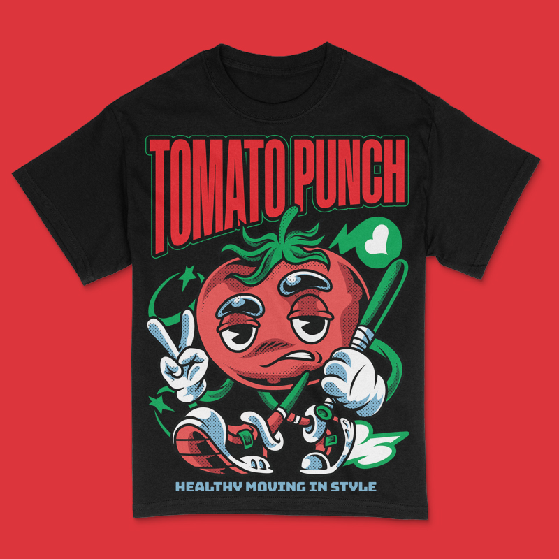 Tomato Punch T-Shirt Design Template