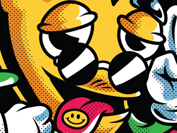 Trippy mango t-shirt design template