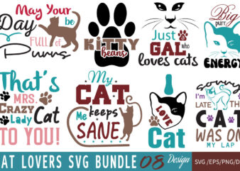 Cat Lovers Bundle t shirt vector file