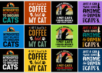 Cat T-Shirt Design Bundle-Trendy Pod Best T-Shirt Design Bundle