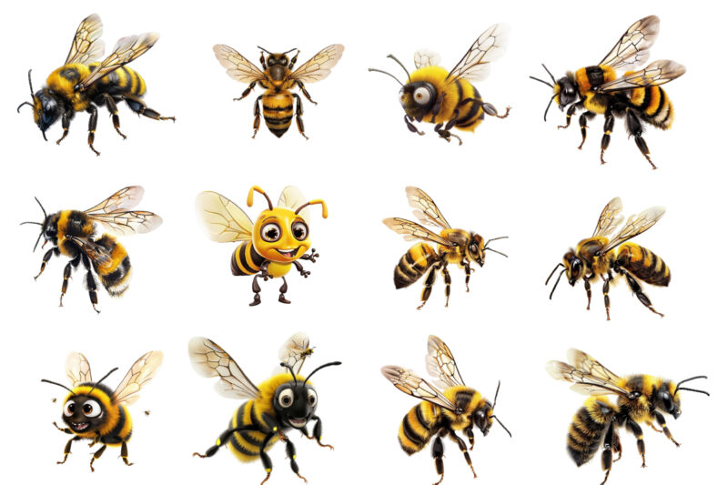 Cheerful Bee Sublimation Clipart