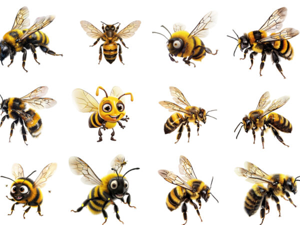 Cheerful bee sublimation clipart t shirt vector file
