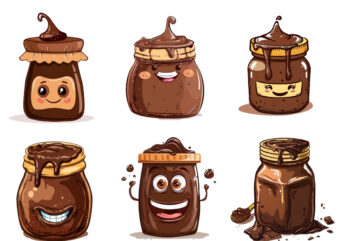 Chocolate Spread funny cartoon Jar clipat t shirt vector file