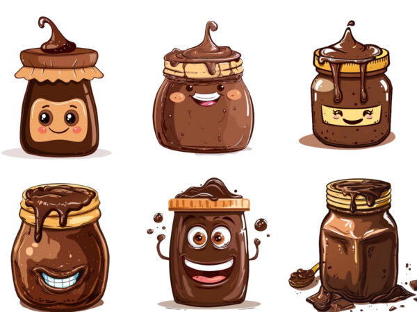Chocolate spread funny cartoon jar clipat t shirt vector file