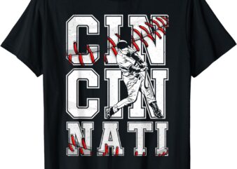 Cincinnati Retro Baseball Lover Met At Game Day T-Shirt