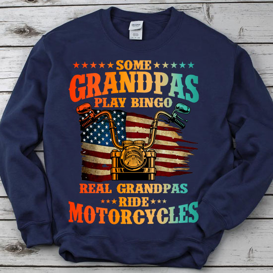 Cool Grandpa Motorcycle Design For Men Biker Motorbike Lover T-Shirt LTSP
