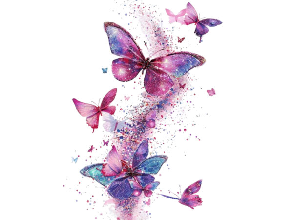 Charming glitter butterfly t shirt vector file