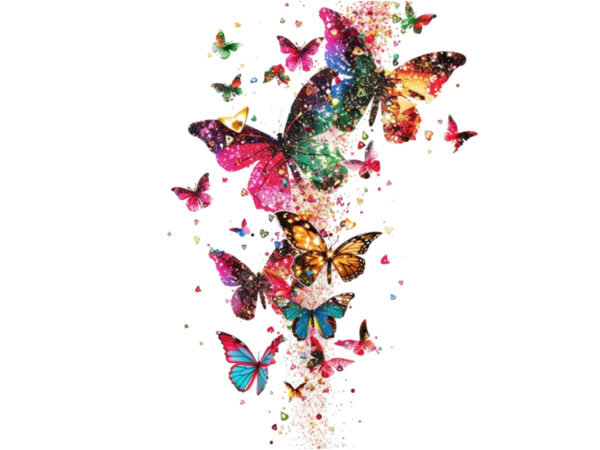 Charming glitter butterfly t shirt vector file