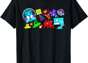 Cute geometry video game shirt, funny graphic birthday gifts t-shirt