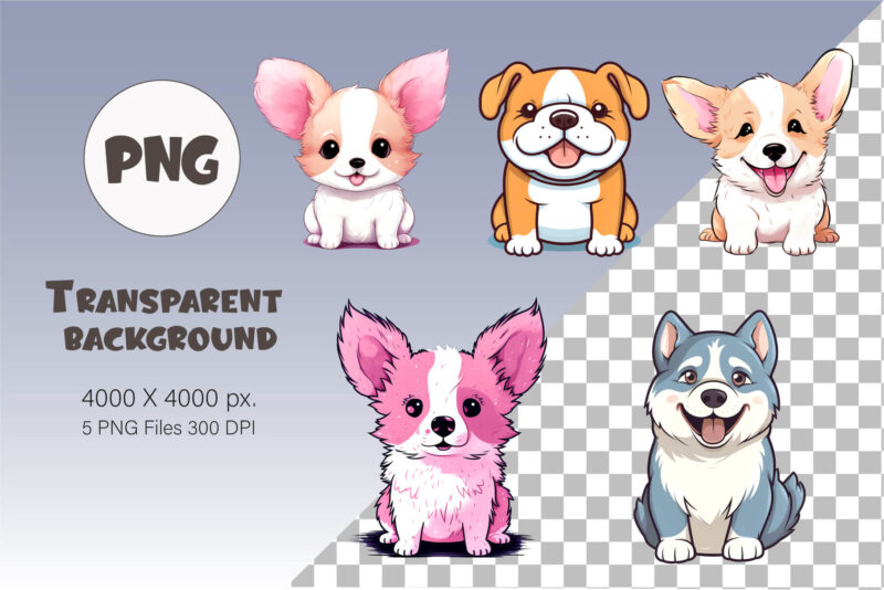 Cute cartoon dog 03. TShirt Sticker.