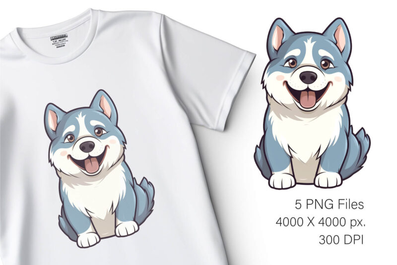 Cute cartoon dog 03. TShirt Sticker.