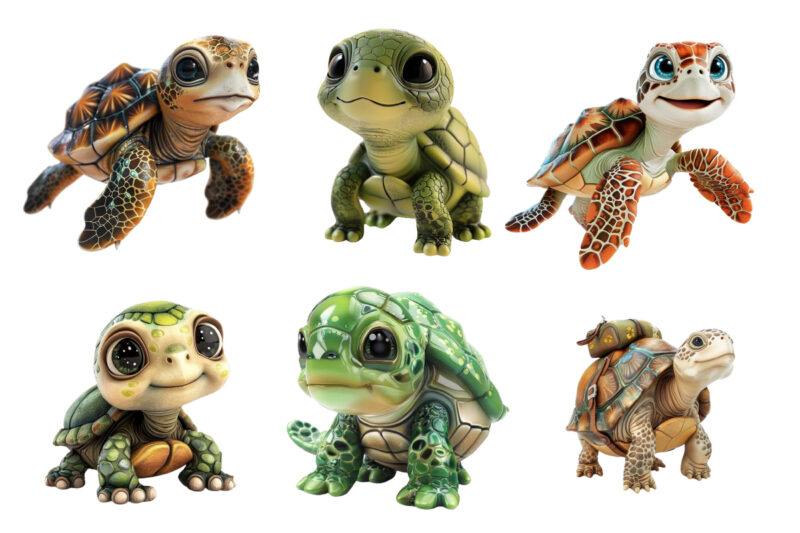 Cute Turtle 3d Clipart