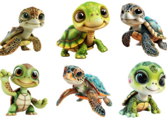 Cute Turtle 3d Clipart