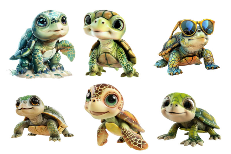 Cute Turtle 3d Clipart