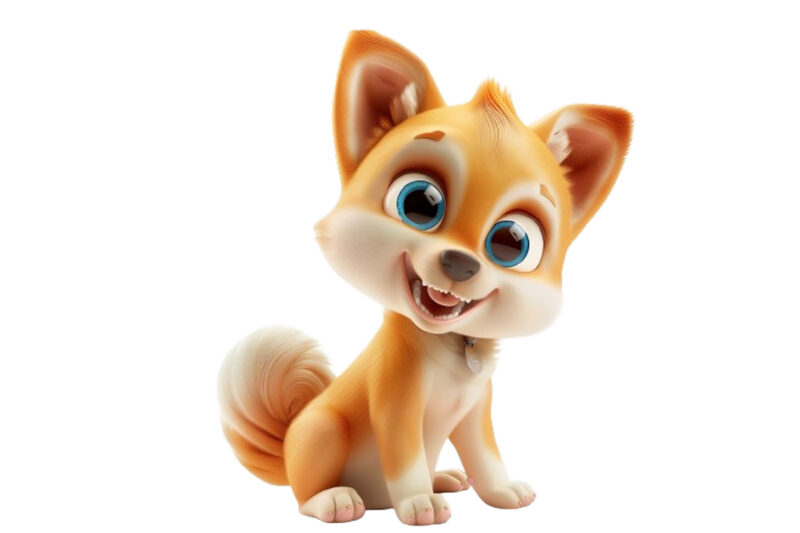 Cute adorable cartoon aby dog