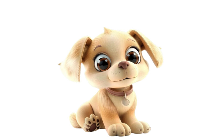 Cute adorable cartoon aby dog