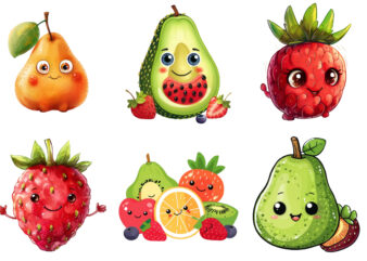 Cute funny fruit clipart