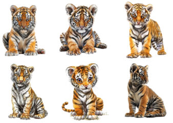 Baby tiger full body Sublimation t shirt template