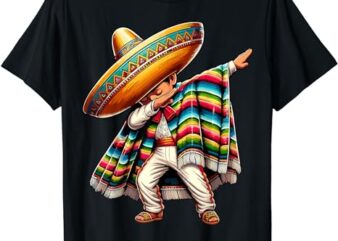 Dabbing Boys Mexican Poncho Cinco de Mayo T-Shirt