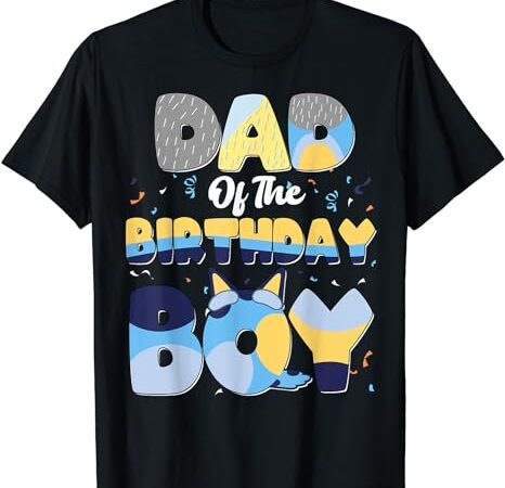 Dad and mom birthday boy dog family matching t-shirt