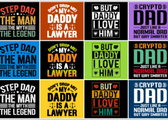 Dad Daddy Fathers Day T-Shirt Design Bundle