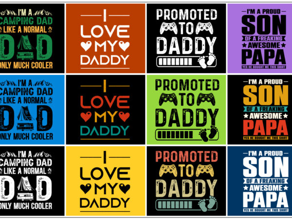 Dad daddy papa t-shirt design bundle